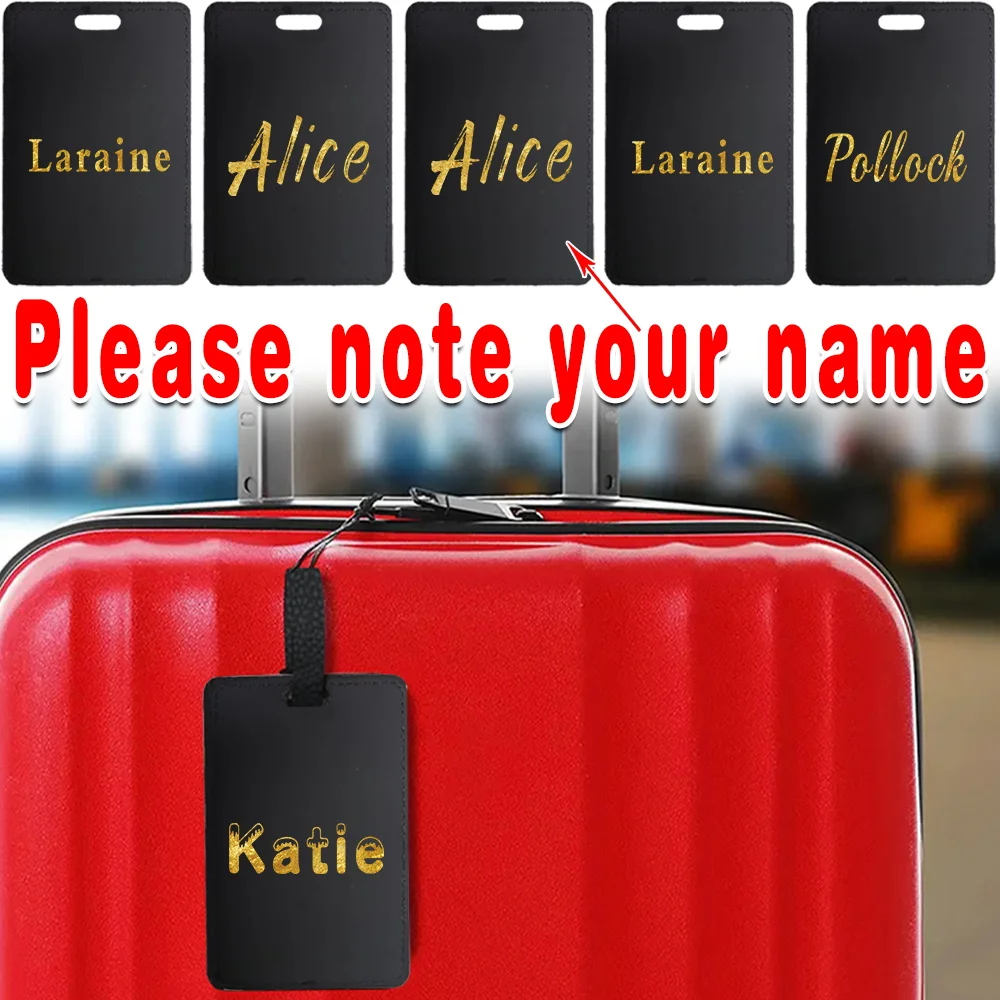 Travel Accessories Name - Nome personalizzato Bagaglio in pelle Etichetta