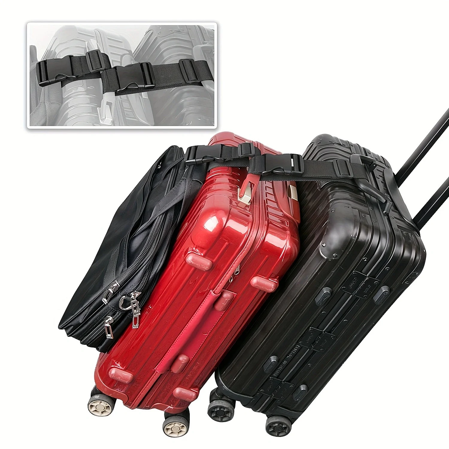 Travel Accessories B&M - 1 cintura regolabile semplice per bagagli,