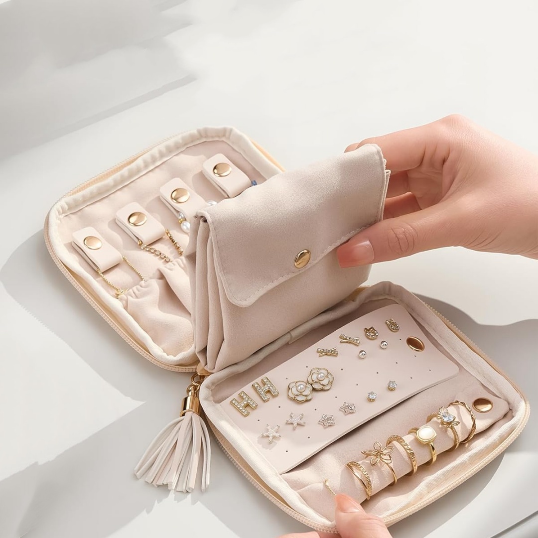 Travel Jewellery & Accessories Organiser - Portagioie Morbido, Custodia Portatile per Gioielli,