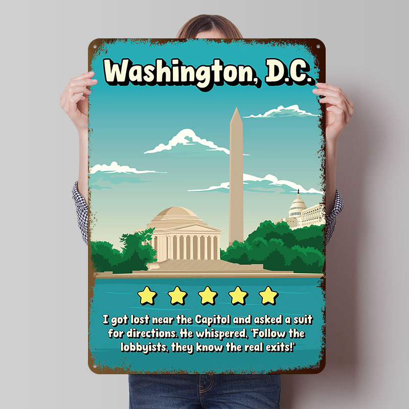 Travel Accessories Reviews - Washington D.C. Divertente Poster in Latta