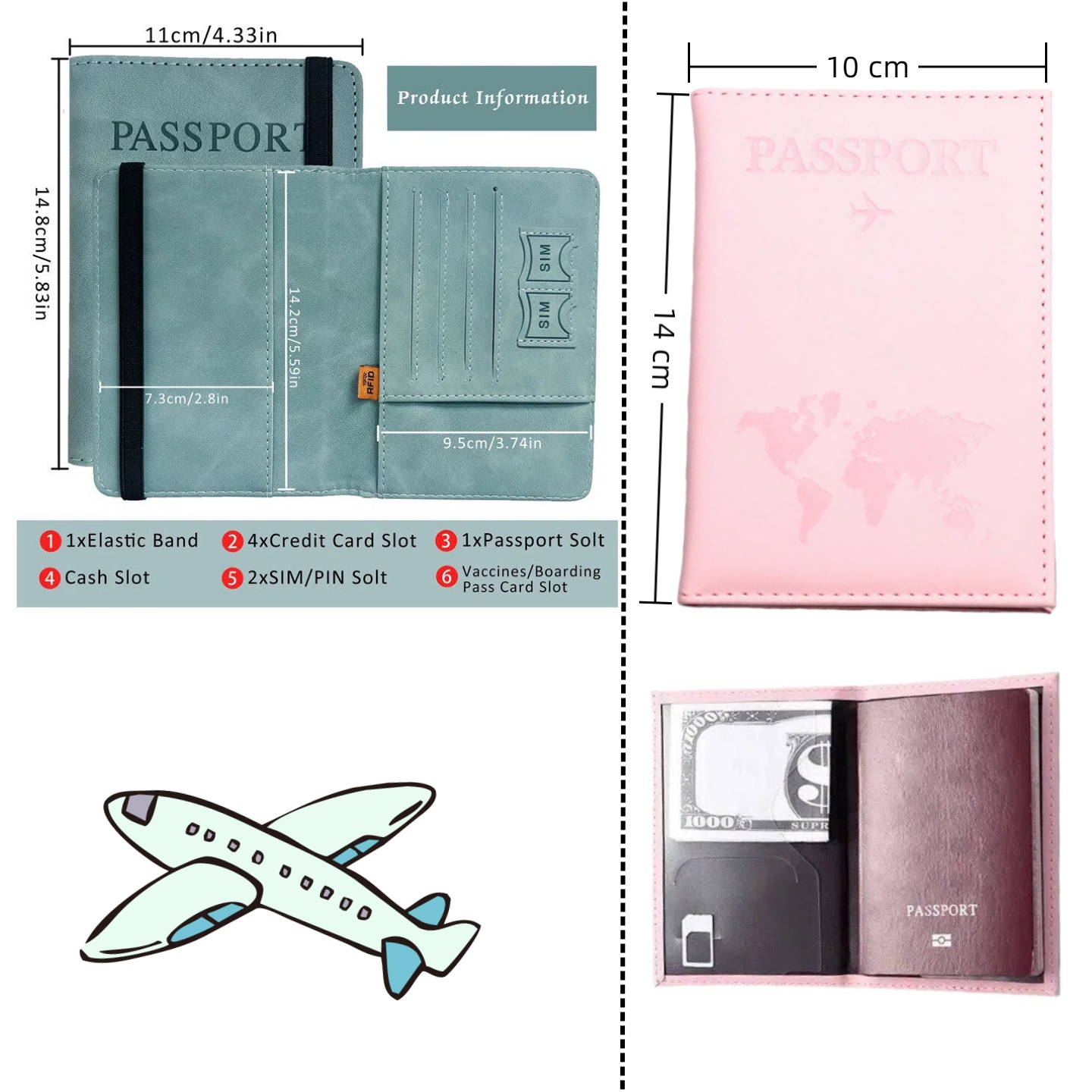 Travel Accessories For Plane - Porta Passaporto Vintage RFID per Donna