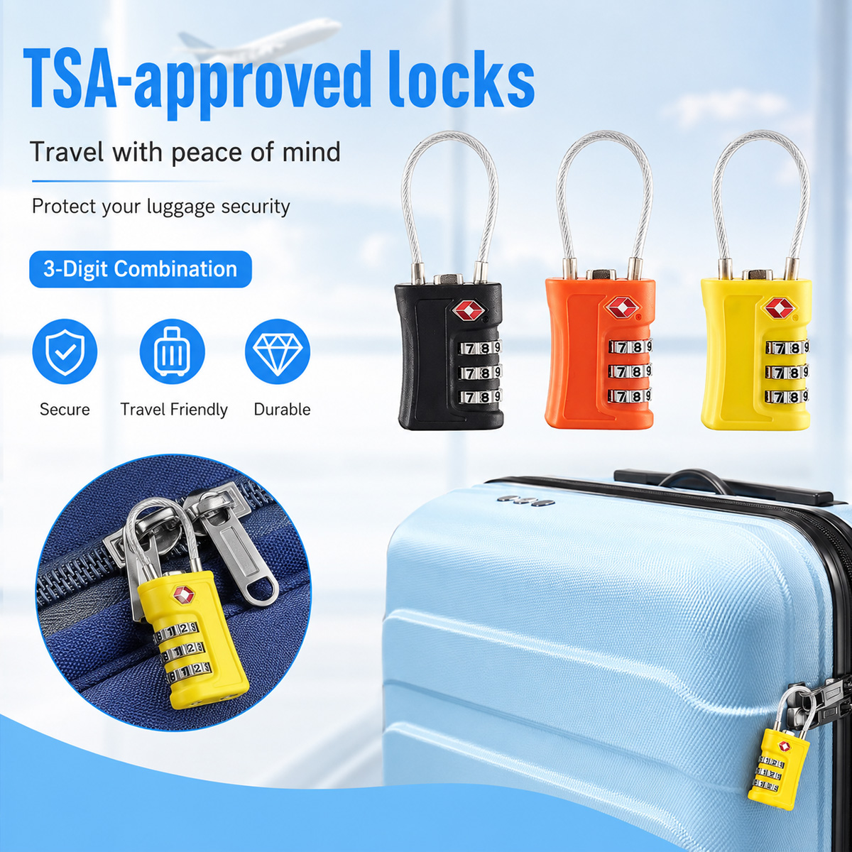 Lucchetto TSA Approvato con Co - Travel Accessories Electronics recensione e prezzo