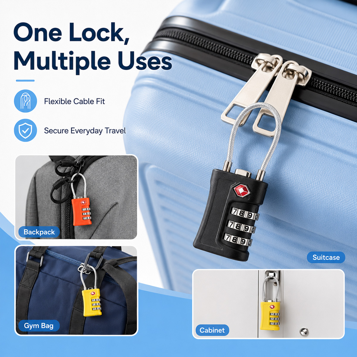 Lucchetto TSA Approvato con Co - Travel Accessories Electronics recensione e prezzo